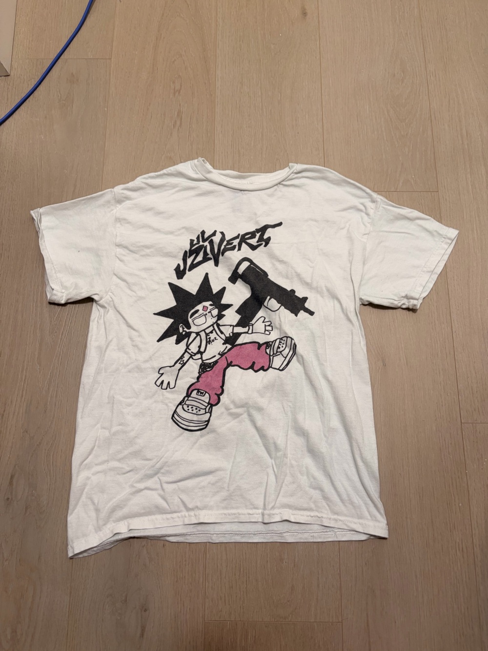 Hysteric Glamour White T-Shirt with Black and Pink Graphic